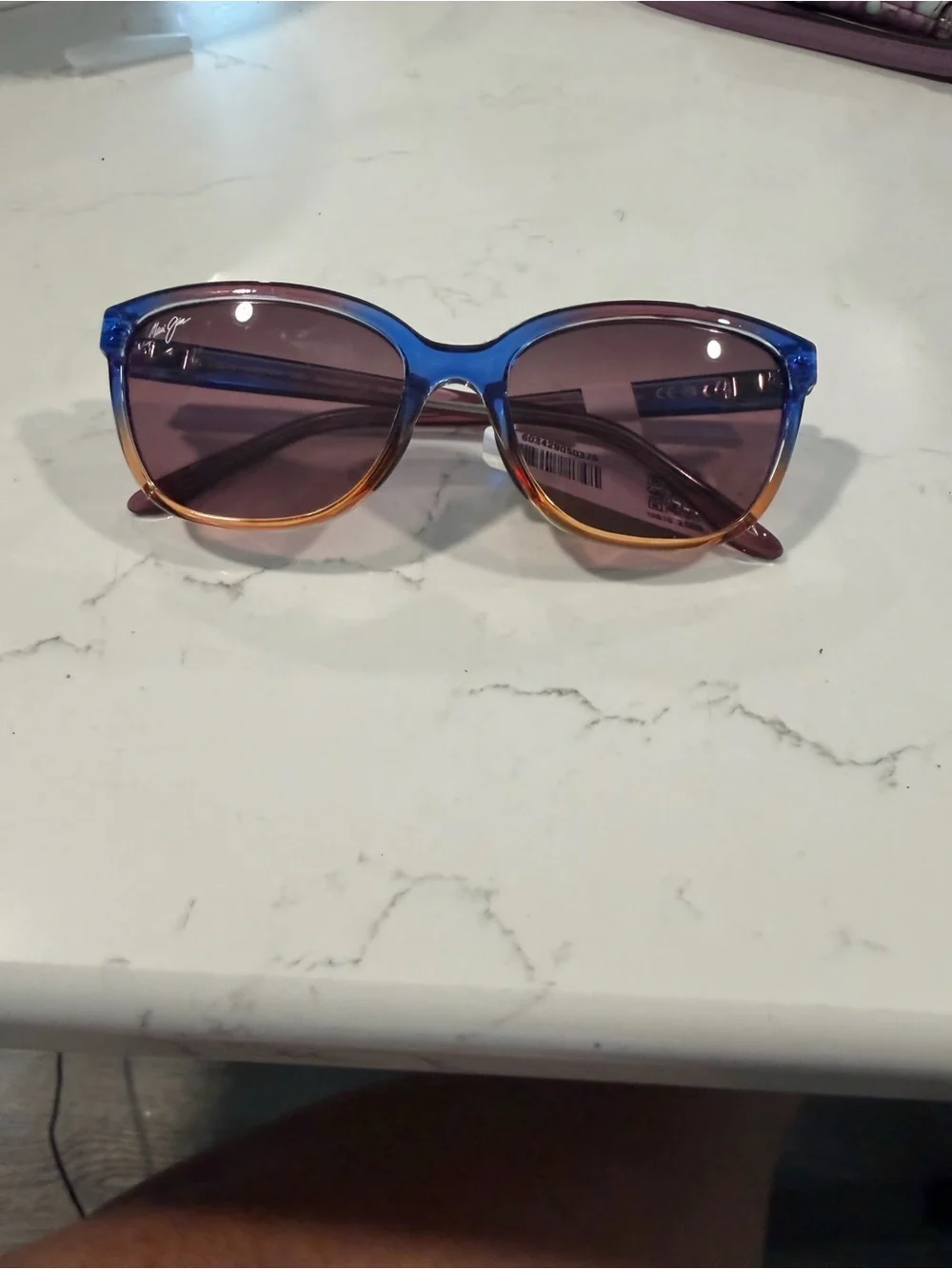 NWTMaui Jim Blue to Orange Ombre Women's Sunglasses with Purple Lenses